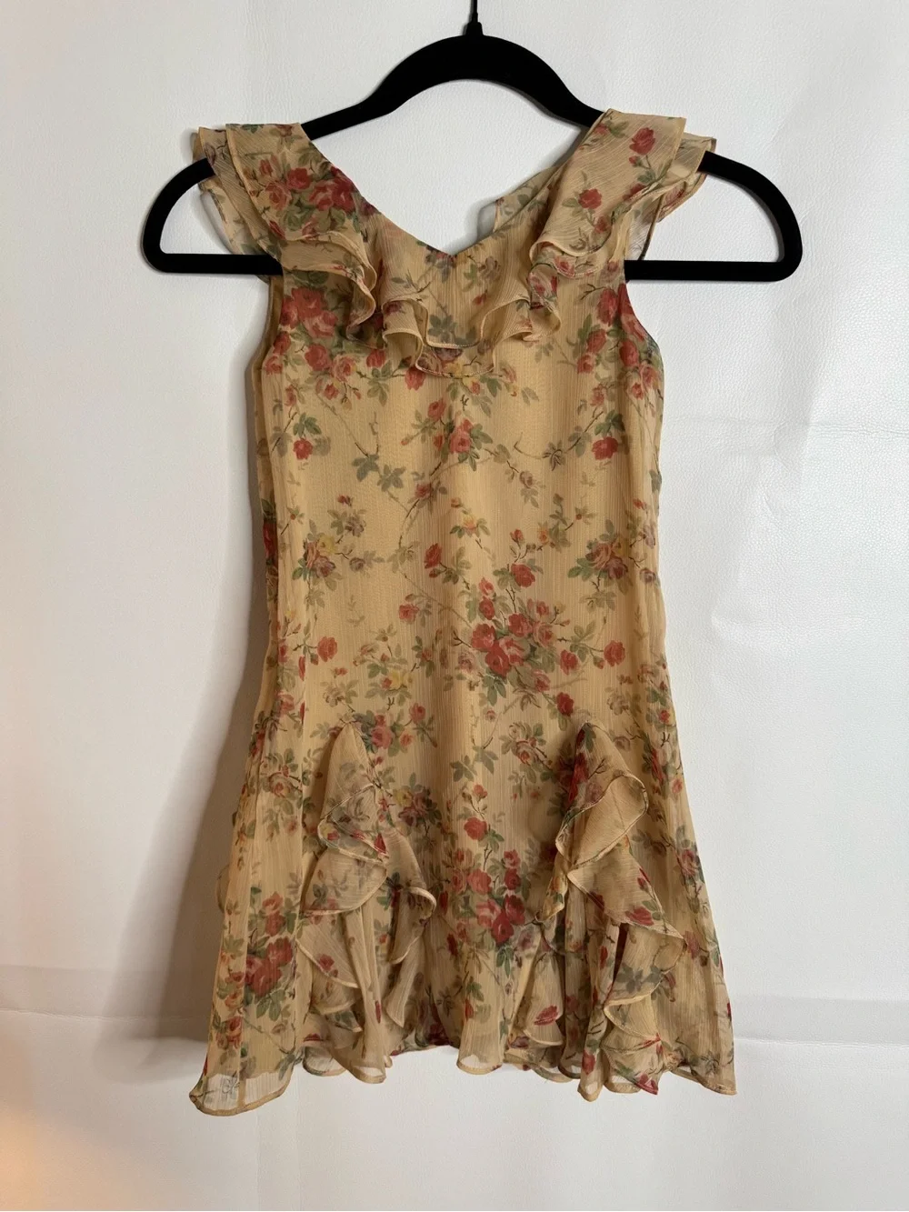 Ralph Lauren Cream Floral Ruffle Sundress